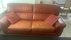 Leren cognac kleur bank, Ophalen, Zo goed als nieuw, 75 tot 100 cm