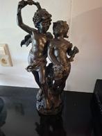 Bronzen beeld van twee kinderen, Antiek en Kunst, Ophalen of Verzenden