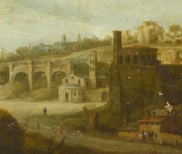 Vlaams werk 17de eeuw - Campo Vaccino / Forum Romanum beschikbaar voor biedingen