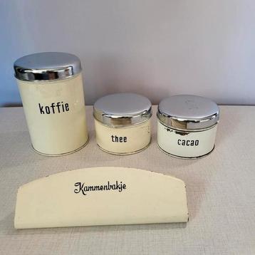 Vintage Brabantia blikken koffie thee cacao kammenbakje beschikbaar voor biedingen