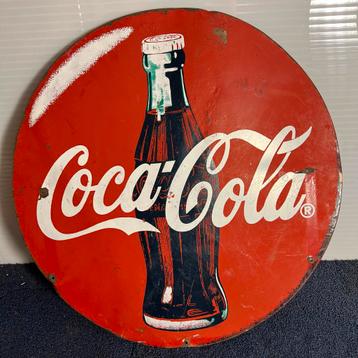 Vintage Coca-Cola 2-zijdig reclamebord  beschikbaar voor biedingen