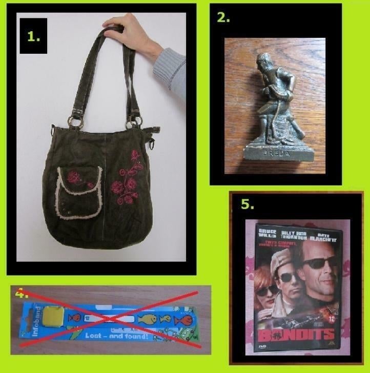 pakket 9 artikelen spullen boek tas vazen dvd kwartet zeep &, Diversen, Rommelmarktspullen, Gebruikt, Ophalen of Verzenden