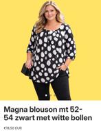 Magna blouson polka dot mt 52/54 zwart/wit, Kleding | Dames, Grote Maten, Ophalen of Verzenden, Zo goed als nieuw, Zwart, Blouse of Tuniek