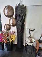 Lifesize masker beeld houtsnijwerk 210 cm Indonesië, Ophalen of Verzenden