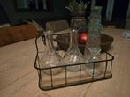 Rekje met vaasjes, Huis en Inrichting, Woonaccessoires | Vazen, Overige kleuren, Ophalen of Verzenden, Minder dan 50 cm, Glas