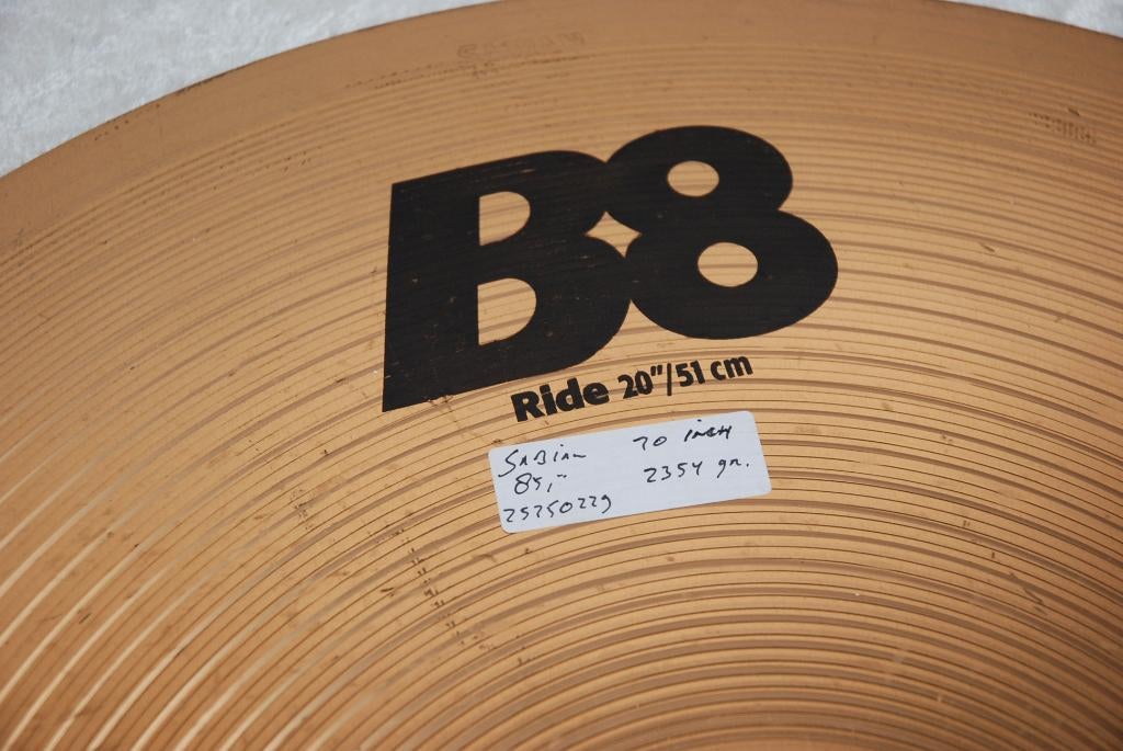 Sabian B8 ride 2354gr 20 inch  <25250229>, Sabian, Gebruikt, ., Drums of Percussie