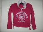 Goedkoop roze wit katoenen college polo shirt HT C&A 134/140, Meisje, HERE & THERE, Gebruikt, Ophalen of Verzenden