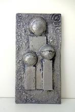 Aluminium wandbord moeder twee kinderen Willy Ceyssens 3759-, Ophalen of Verzenden