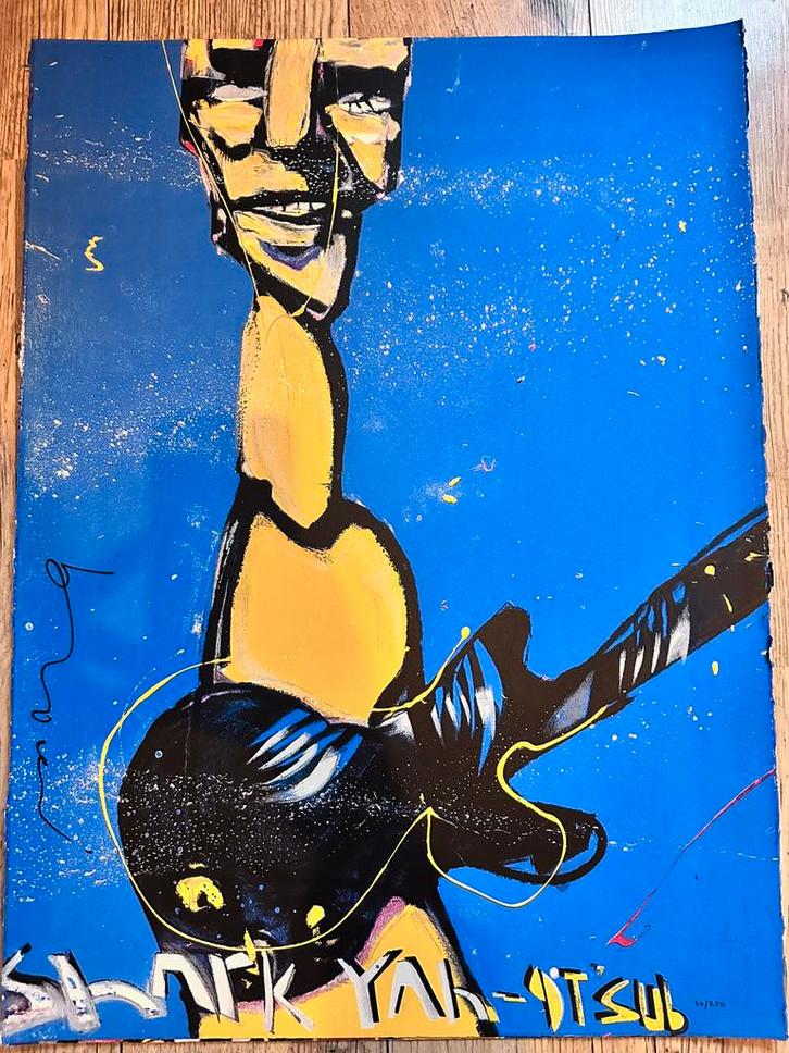 Zeefdruk van Herman Brood. Titel: Het Bandje ( De Gitarist), Antiek en Kunst, Kunst | Schilderijen | Modern, Ophalen of Verzenden