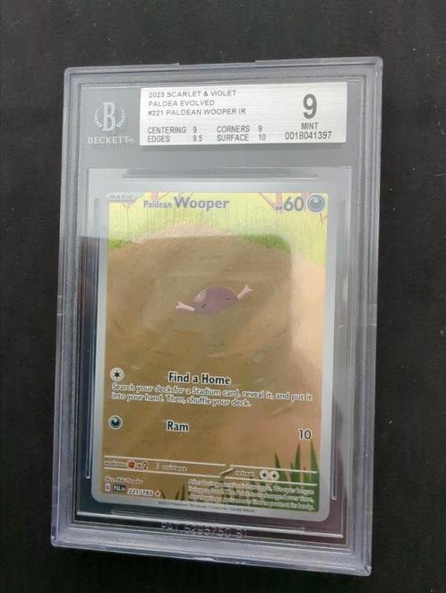 Paldean Wooper IR BGS 9, Hobby en Vrije tijd, Verzamelkaartspellen | Pokémon, Zo goed als nieuw, Losse kaart, Ophalen of Verzenden