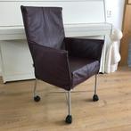 1 Montis Chaplin design stoel modern bruin aubergine leer, Huis en Inrichting, Ophalen, Bruin, Leer, Zo goed als nieuw