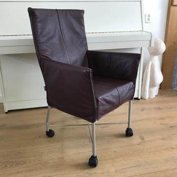 1 Montis Chaplin design stoel modern bruin aubergine leer beschikbaar voor biedingen
