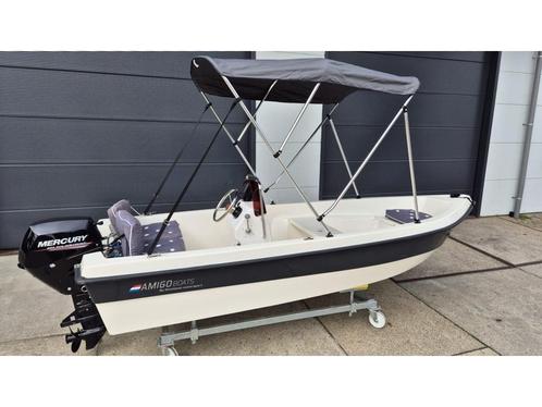 Amigo 400 met Mercury 15pk en Radio en Fish finder en meer!, Watersport en Boten, Vis- en Consoleboten, Zo goed als nieuw, 10 tot 30 pk
