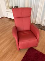 Lederen Relaxfauteuil rood - als nieuw, Ophalen, Gebruikt, Leer, 75 tot 100 cm