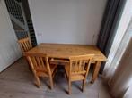 Houten grenen tafel met 3 grenen stoelen, Huis en Inrichting, Complete eetkamers, Minder dan 4 stoelen, Gebruikt, Ophalen of Verzenden