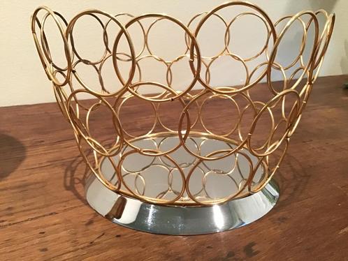 DESIGN RVS METVERGULD GOUDDRAAD” MAND 1995”, Antiek en Kunst, Kunst | Designobjecten, Ophalen of Verzenden