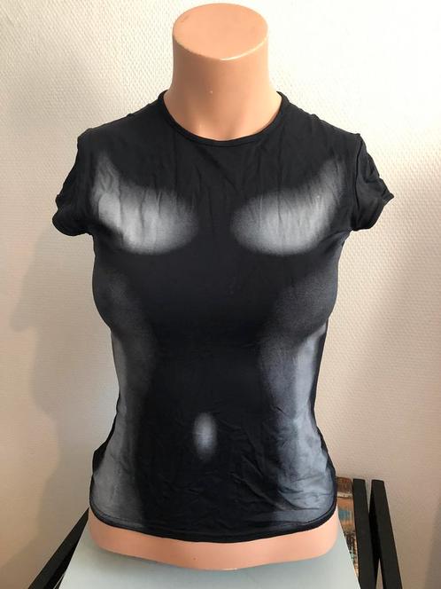 Morgan vintage top zwart wit lichaam oto 38cm, Kleding | Dames, Tops, Gedragen, Maat 38/40 (M), Zwart, Zonder mouw, Verzenden