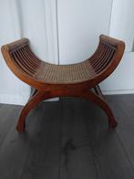 Houten (zit)bankje met rieten zitting, Huis en Inrichting, Fauteuils, Ophalen, Minder dan 75 cm, Minder dan 50 cm