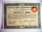 Aandeel - Certificaat CAMCO 1923, Verzenden, 1920 tot 1950, Certificaat van aandeel