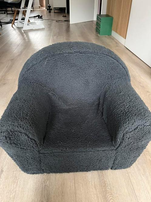 Antraciet teddy kinderstoel Leen Bakker, Huis en Inrichting, Zitzakken, Zo goed als nieuw, Overige typen, Grijs, Ophalen