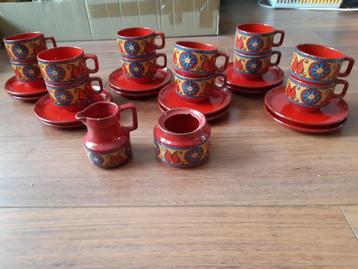 Vintage koffie-/theeservies Winterling rood beschikbaar voor biedingen