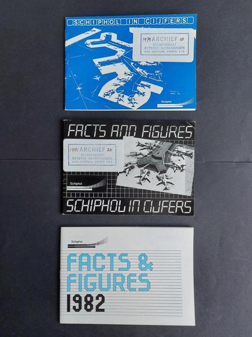 3 boekjes Schiphol in cijfers, 1979, 1981 en 1982 (SC60), Verzamelen, Luchtvaart en Vliegtuigspotten, Gebruikt, Boek of Tijdschrift