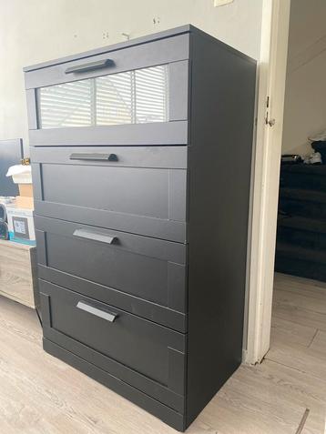 IKEA Ladekast met 4 lades, zwart 78x124 cm beschikbaar voor biedingen
