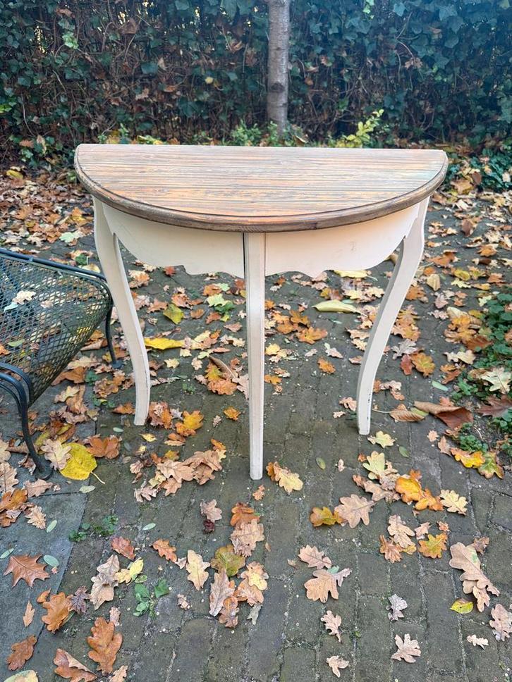 Halve Maan Tafeltje 70,5 lang 32,5 breed en 76 hoog, Antiek en Kunst, Antiek | Meubels | Tafels, Ophalen