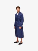 Derek Rose Luxe Badjas Dressing Gown Woburn Silk Satin Navy, Kleding | Heren, Badmode en Zwemkleding, Blauw, Derek Rose London