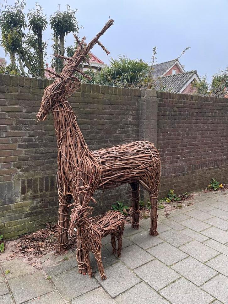 Houten/rotan hertenset, Diversen, Kerst, Ophalen