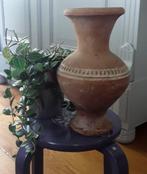 Terracotta vaas kruik vaaskruik kruikvaas met leefsporen, Huis en Inrichting, Woonaccessoires | Vazen, Gebruikt, Overige kleuren