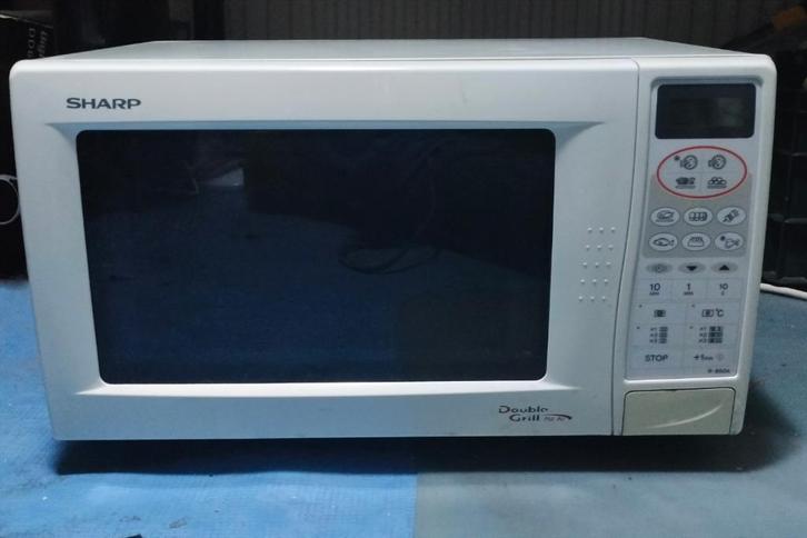 Sharp R850A combimagnetron, Witgoed en Apparatuur, Magnetrons, Gebruikt, Vrijstaand, Combimagnetron, 45 tot 60 cm, Grill, Hete lucht