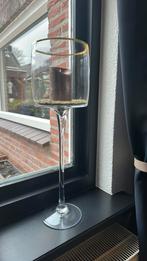 Riviera Maison glazen kandelaren met goud randje, Ophalen, Zo goed als nieuw