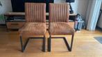 Cognac industriële eetkamerstoelen 2 stuks (4 jaar oud), Ophalen, Twee, Bruin, Zo goed als nieuw