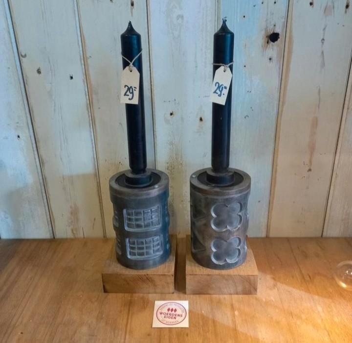 Industriële kandelaar - upcycling - handgemaakt, Huis en Inrichting, Woonaccessoires | Overige, Ophalen of Verzenden