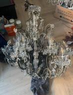 Authentieke Glazen Kroonluchter 16-armen, Huis en Inrichting, Lampen | Kroonluchters, Ophalen of Verzenden, Zo goed als nieuw