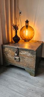 Oude houten  vintage leger kist, Ophalen, Met plank(en), Gebruikt, Vintage