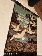 Antiek wandkleed met vogels afmeting 80 bij 52 cm, Ophalen