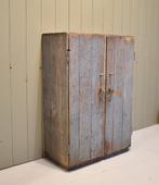 Locker, Houten locker, Industriele locker, Opbergkast, Kast, Antiek en Kunst, Curiosa en Brocante, Ophalen of Verzenden