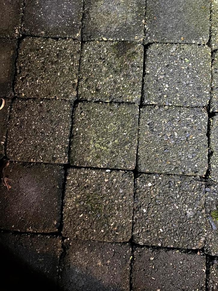 Betonnen klinkers /kasseien 15 x 15 x 6 cm- 13 m2 - gebruikt, Tuin en Terras, Tegels en Klinkers, Gebruikt, Klinkers, Beton, 10 m² of meer