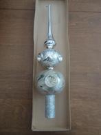 Mooie grote glazen zilverkleurige kerstpiek, Ophalen of Verzenden, Gebruikt