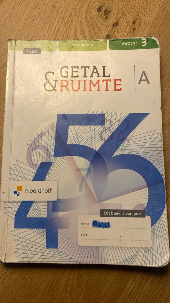 Getal & Ruimte Wiskunde A VWO Deel 3, Ophalen of Verzenden, Gelezen, VWO, Wiskunde A