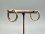14 Karaat goud op zilver oorbellen met zirkonia. 2025/736., Hangers, Met strass, ., Nieuw