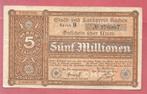 5 Miljoen Mark 1923 Aacheb, Ophalen, Duitsland, Los biljet