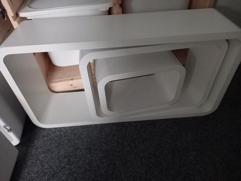 Wandkubussen - Set van 3 - Wit, Huis en Inrichting, Woonaccessoires | Wandplanken en Boekenplanken, Zo goed als nieuw, Ophalen