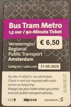 OV kaart, Tickets en Kaartjes, Drie personen of meer, Bus, Metro of Tram, Nederland, Algemeen kaartje