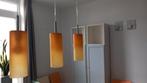 Hanglamp 3 lichtpunten (Geel/Oranje glas), Glas, Zo goed als nieuw, Ophalen