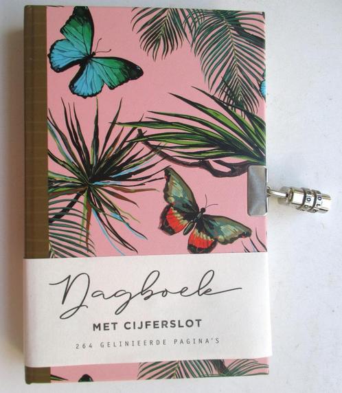 Dagboek Vlinders cijferslot~Nieuw~Dagboekje met slotje, Diversen, Notitieboeken, Nieuw, A5, Ophalen of Verzenden