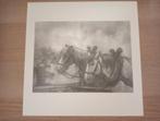 Grafische prent paarden, Antiek en Kunst, Verzenden