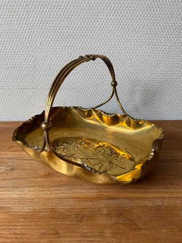 Prachtige Art Nouveau Koperen Mand, Messing Mandje beschikbaar voor biedingen